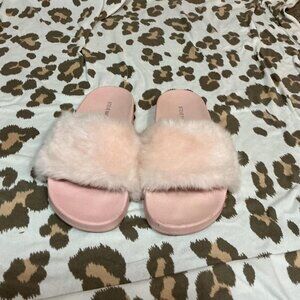 Steve Madden Pink Fur Slides